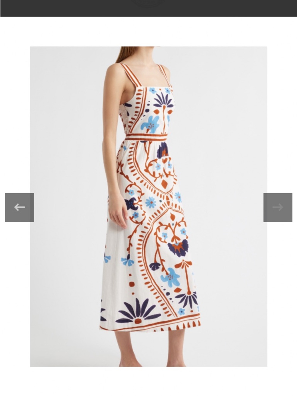 Brand new with tags Cleobella Sleeveless Button-Front Carmen Midi Sundress - Picture 3 of 4